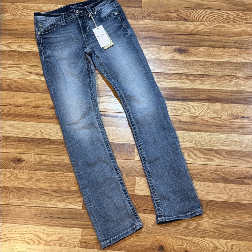Miss Me Dark Blue Jeans with Silver Accent
